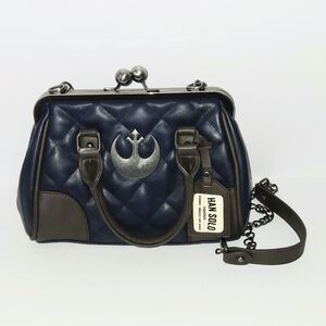 BIOWORLD STAR WARS Bag Han Solo The Rebellion Blue Handbag Kiss Lock Purse RARE